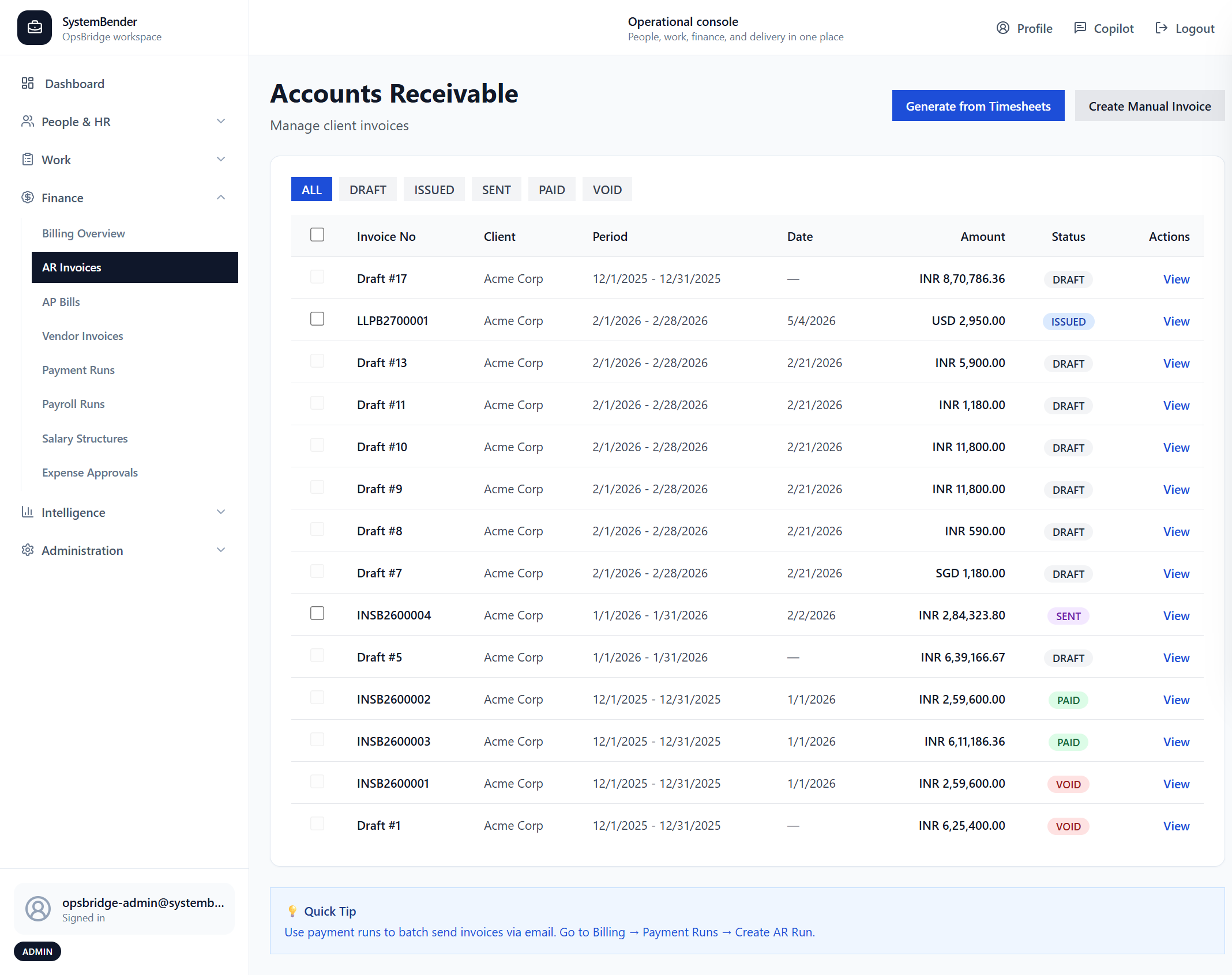 AR Invoices